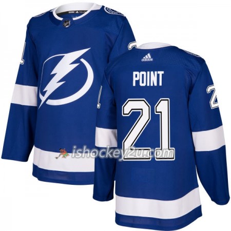 Mænd NHL Tampa Bay Lightning Trøje Brayden Point 21 Adidas 2017-2018 Blå Authentic